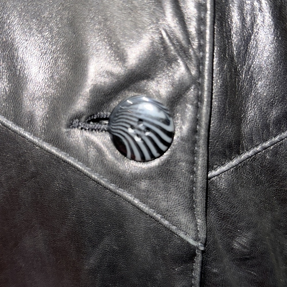 ⭐️SALE⭐️ Pelle Long Black Leather Jacket EUC - Picture 5 of 14